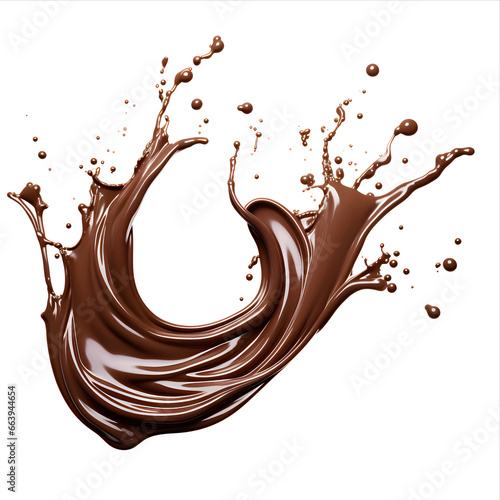 chocolate splash isolated on white background