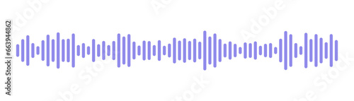 Record music player. Mobile talk track. Message sound wave. Social network speech audio. Podcast soundwave line of voice. Equalizer icon with spectrum noise and pause button. Vector illustration.