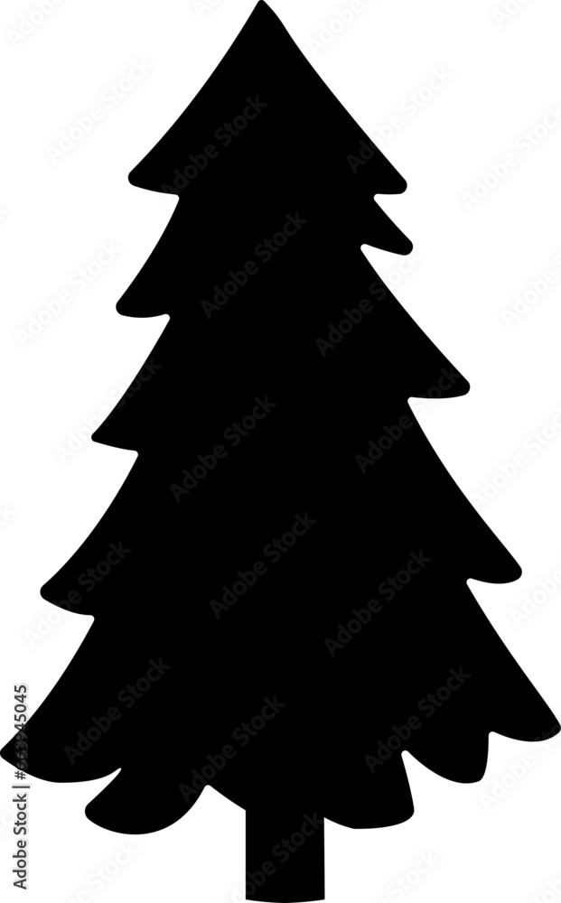 Fototapeta premium Christmas tree silhouette 