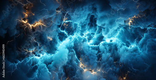 extreme close-up of lightning and thunder, unreal imagination with thunder, top view, fantastic nature, style photography