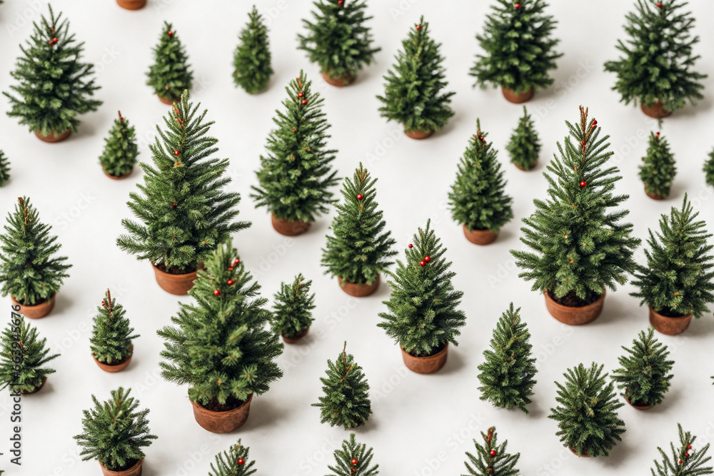 set of a Christmas trees over a white background. Enchanting Array of Christmas Trees set of a Christmas trees over a white background. Enchanting Array of Christmas Trees