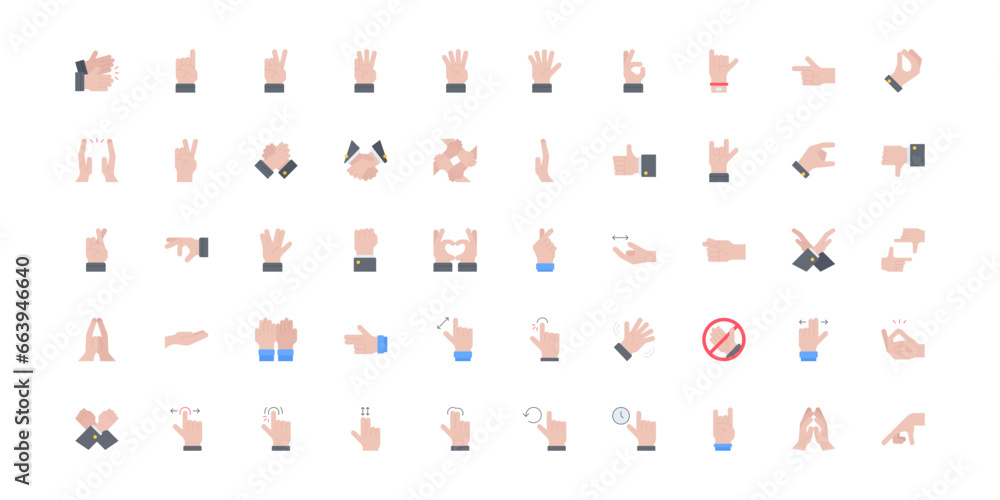 hand icon set hand icon set