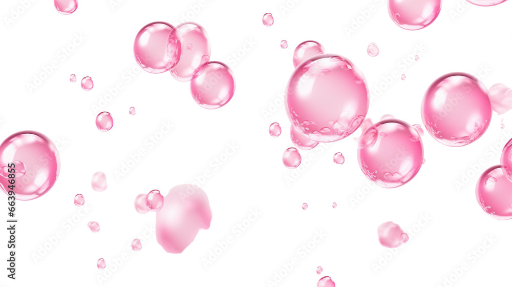 Soap pink bubble isolated on white background, AI Generated Soap pink bubble isolated on white background, AI Generated