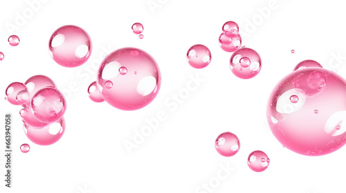 Soap pink bubble isolated on white background, AI Generated