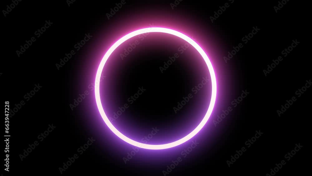 Circle Shape Glowing Neon Lines red and blue glow Circle Shape Glowing Neon Lines red and blue glow
