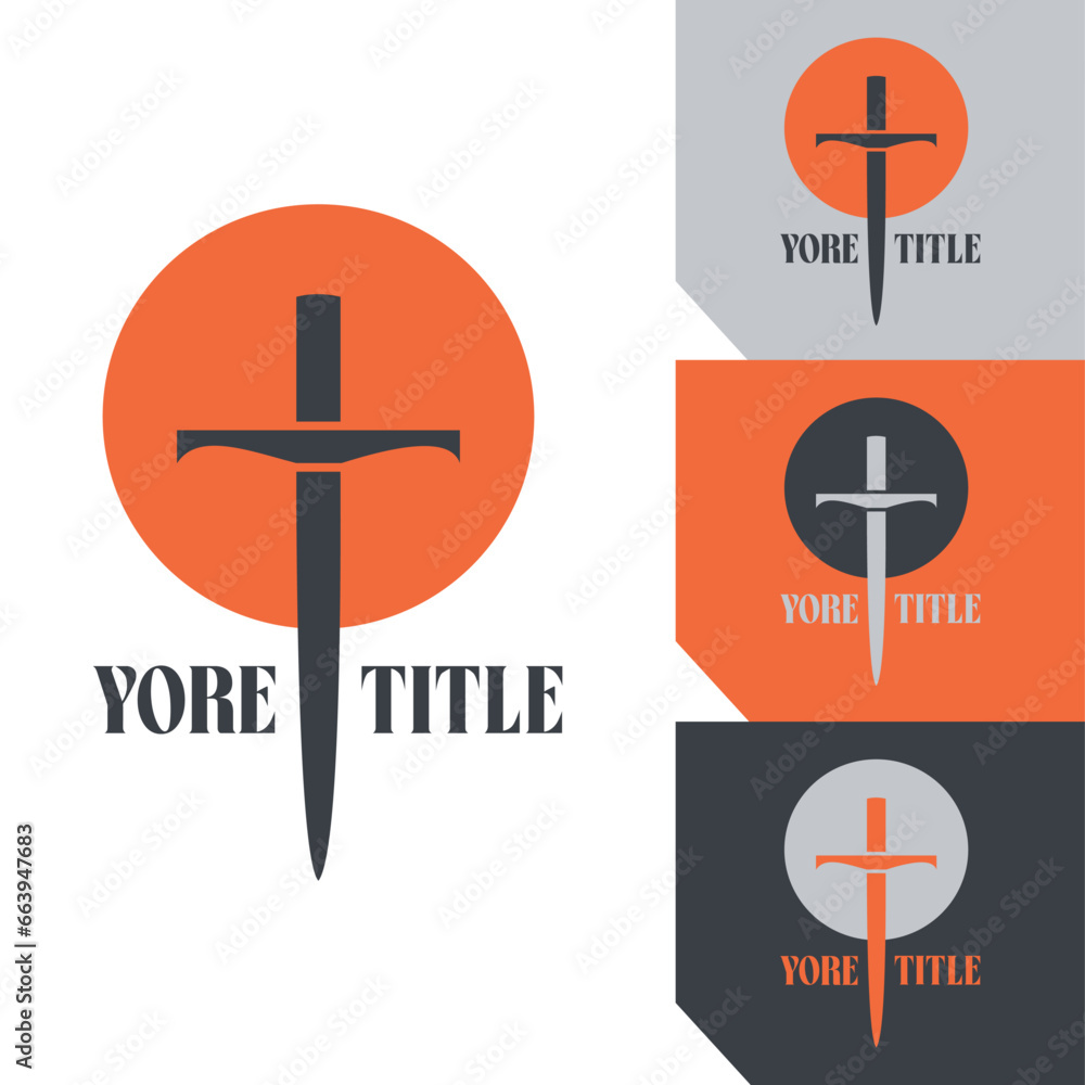 Obraz premium logo with sword