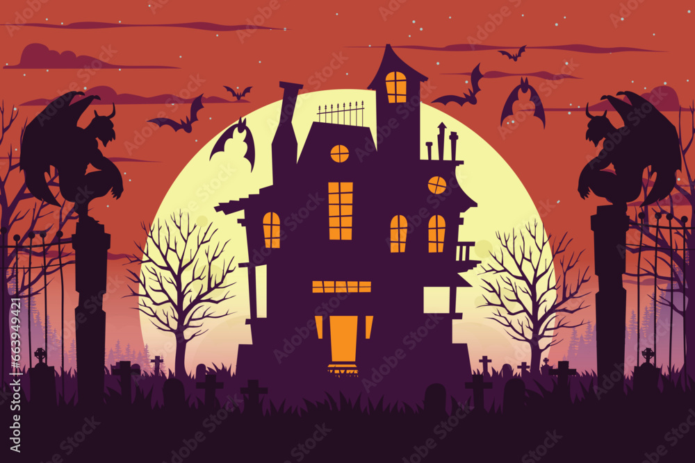 flat background halloween season design vector illustration