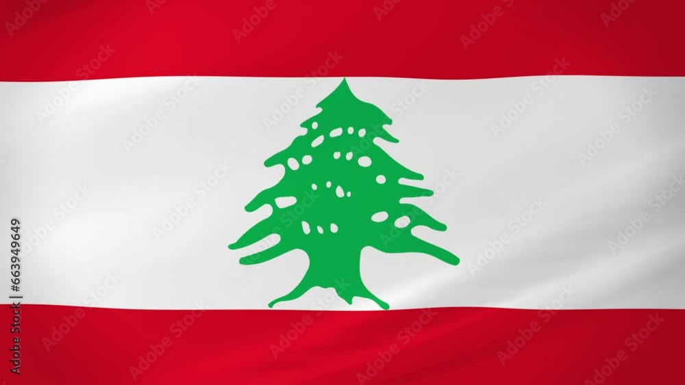 Lebanon Waving Flag Realistic Animation Video Lebanon Waving Flag Realistic Animation Video