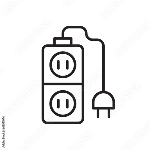 Extension cord icon. Extension cord flat sign design. Extension cord symbol vector pictogram. UX UI icon