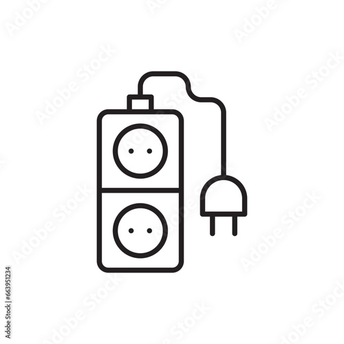 Extension cord icon. Extension cord flat sign design. Extension cord symbol vector pictogram. UX UI icon