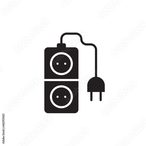 Extension cord icon. Extension cord flat sign design. Extension cord symbol vector pictogram. UX UI icon