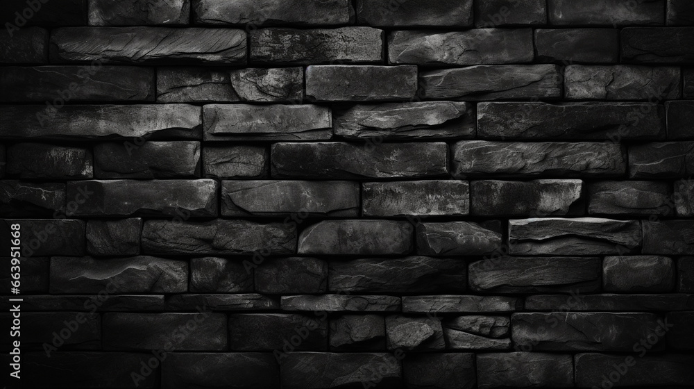 Texture of a black painted brick wall as a background or wallpaper 4k Ultra hd