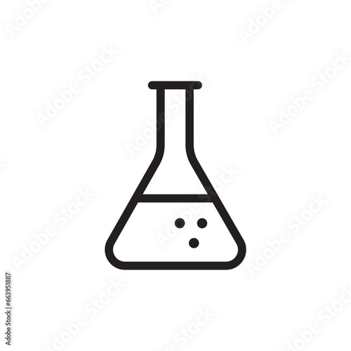 Flask icon. Chemical flask flat sign design. Glass flask symbol vector pictogram. UX UI icon