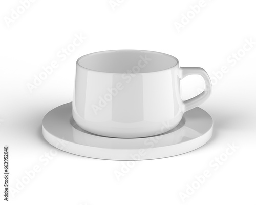 Glossy Cup Transparent background 3d rendering