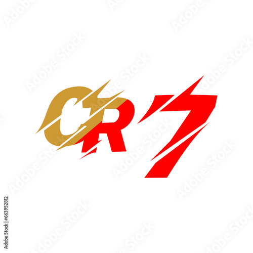 Vector graphic of abstract CR7 monogram logo letter. 7CR's logo vector. Initial CR7 monogram or vector is perfect for backgrounds, templates, branding, stickers, business card designs and t-shirts
