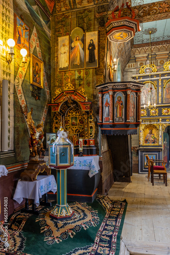 St. Michael Archangel's gothic wooden church, Brunary, Lesser Poland Voivodeship, Poland photo