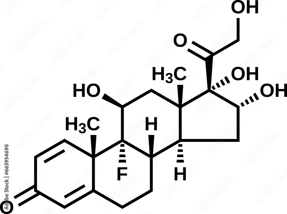 Triamcinolone structural formula, vector illustration Triamcinolone structural formula, vector illustration