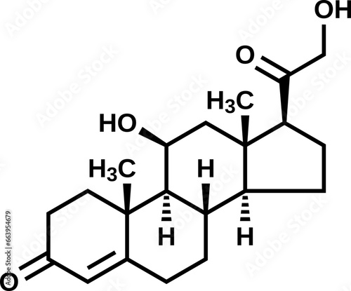 Corticosterone structural formula, vector illustration 