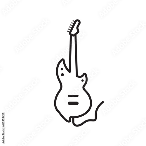 Guitar vector icon. Classic guitar flat sign design illustration. Guitar symbol pictogram. UX UI icon