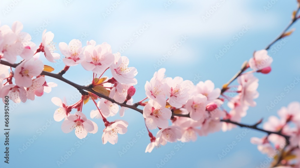 sakura flowers on blurred sky background large copyspace sakura flowers on blurred sky background large copyspace