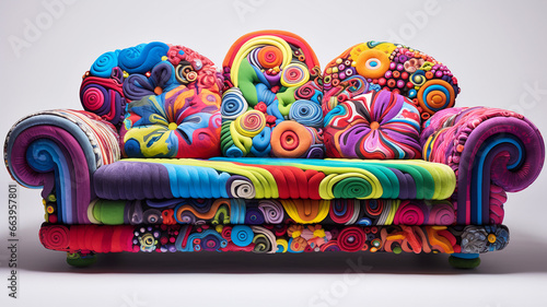 Futuristisches Flower Power Sofa 60er