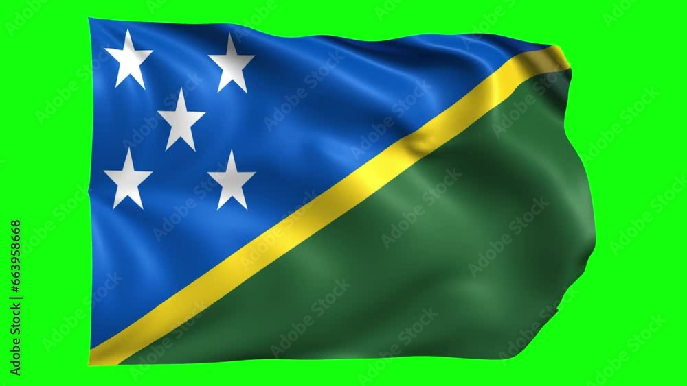 Solomon Islands animated flag on green screen Solomon Islands animated flag on green screen