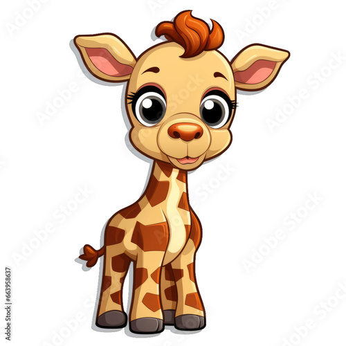 funny cartoon giraffe isolated