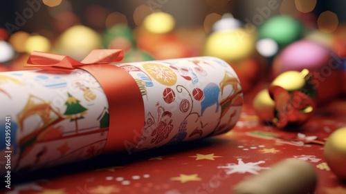 Cheerful Christmas Wrapping Paper with Bright and Festive Colors