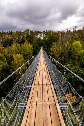 Herbstliche Wanderung durch den Naturpark der Hohen Schrecke im Kyffhäuser - Thüringen - Deutschland photo