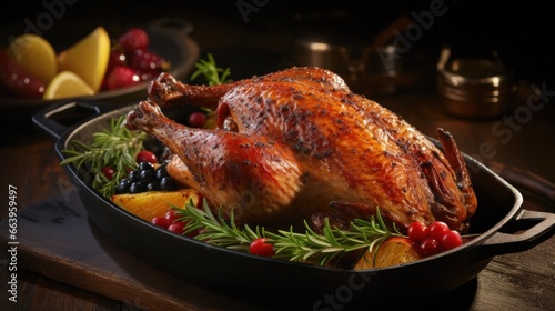 Festive Christmas Recipe Roast Goose Stuffed with Baked