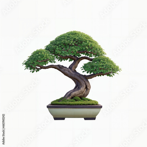 bonsai tree isolated on white, generative ai