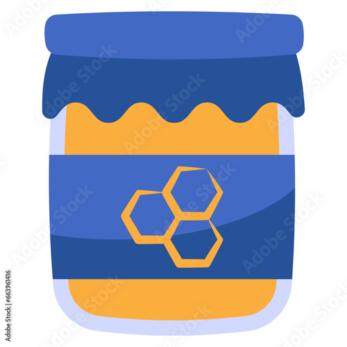 Conceptualizing flat design icon of jam bottle 