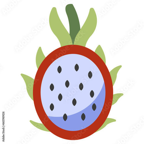 Yummy icon of pitaya fruit, flat design 