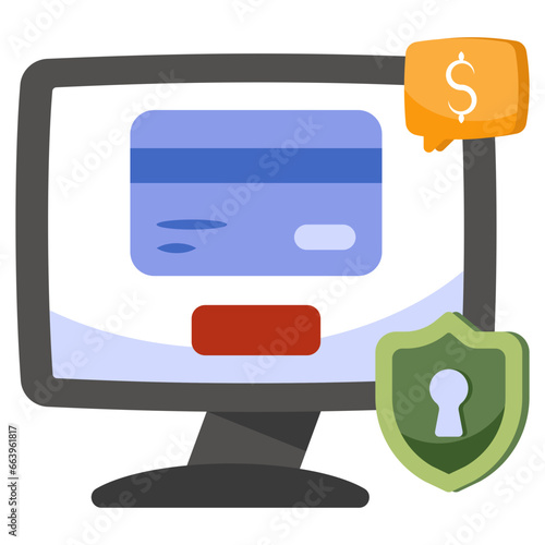    Creative design icon of online card payment 