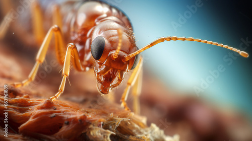 Ultra Macro and sharp image of termite insect. Generative AI © s1llu