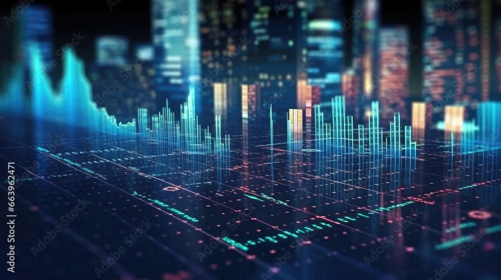 Perspective view of stock market or forex trading graph growth business investing and data concept with digital financial chart graphs. Perspective view of stock market or forex trading graph growth business investing and data concept with digital financial chart graphs.