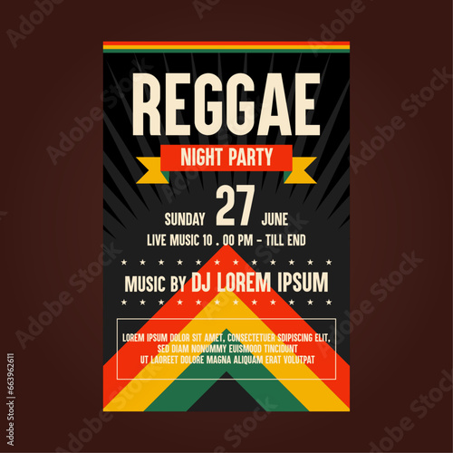 Reggae music festival poster flyer template