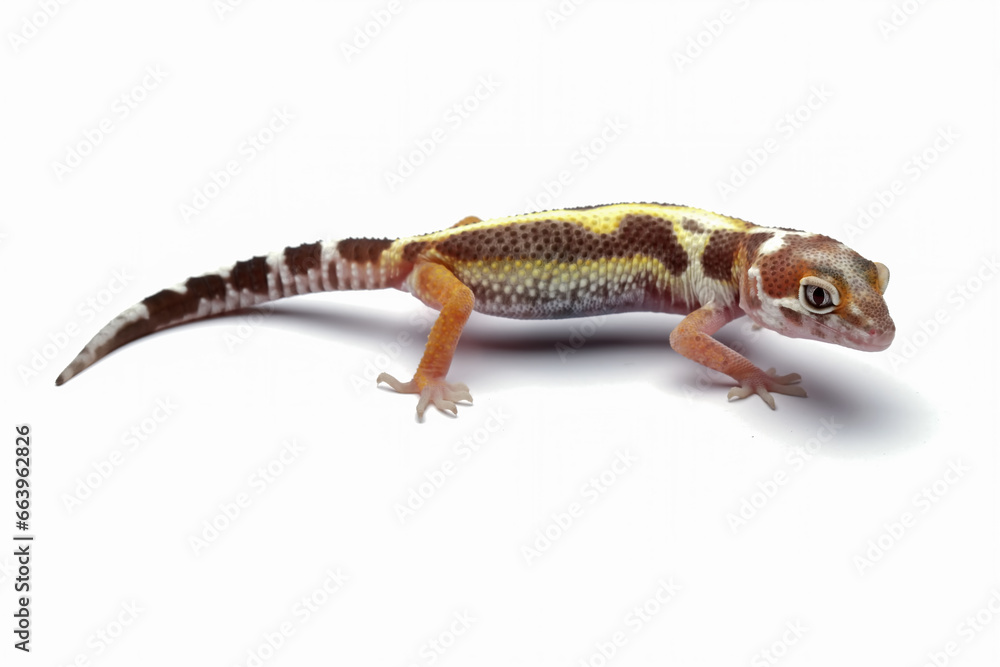 Naklejka premium Leopard gecko lizard isolated on white