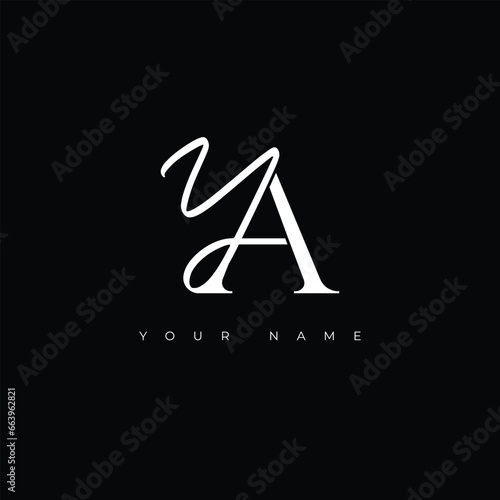 Logo monogram initial letter YA luxury