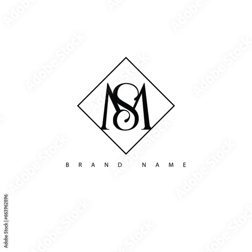 Logo monogram initial letter SM luxury