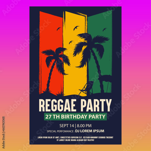 Reggae music festival poster flyer template
