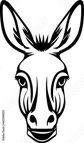 Cute donkey face vector drawing svg
