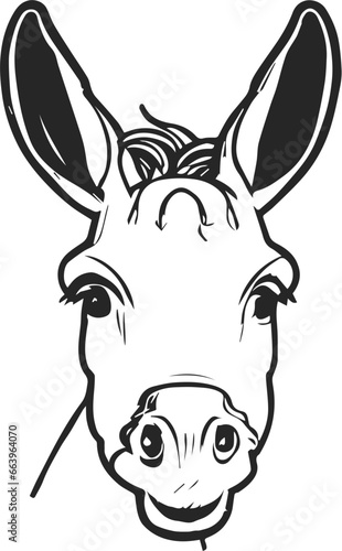 donkey face svg vector drawing