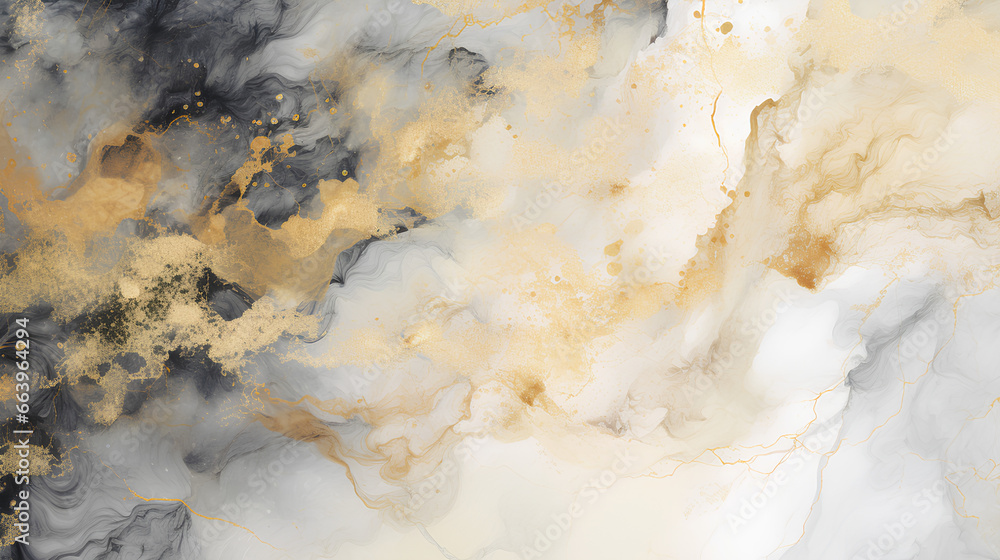 Abstract fractal marble pattern, in the style of pale gray and gold, marbleized, expressionistic madness, iridescence / opalescence, mixed media printing. Abstract fractal marble pattern, in the style of pale gray and gold, marbleized, expressionistic madness, iridescence / opalescence, mixed media printing.