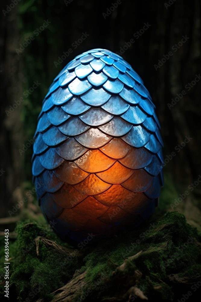 Dragon egg with scales. Fantasy design. Ai generative Dragon egg with scales. Fantasy design. Ai generative