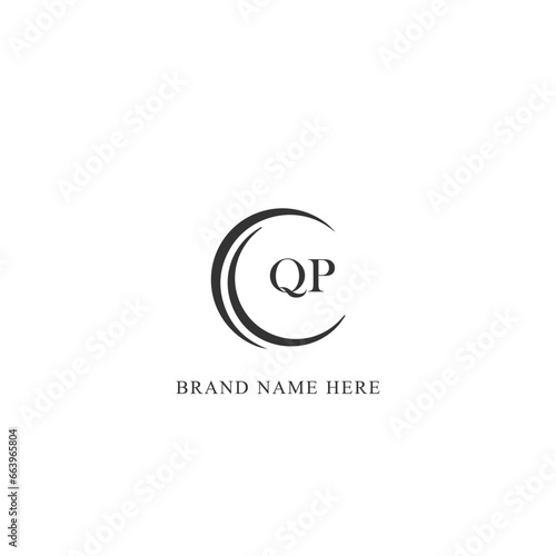 QP logo. Q P design. White QP letter. QP, Q P letter logo design. Initial letter QP linked circle uppercase monogram logo. Q P letter logo vector design. 