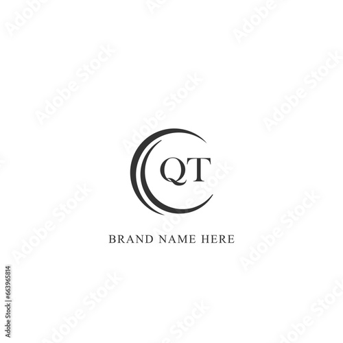 QT logo. Q T design. White QT letter. QT, Q T letter logo design. Initial letter QT linked circle uppercase monogram logo. Q T letter logo vector design. 