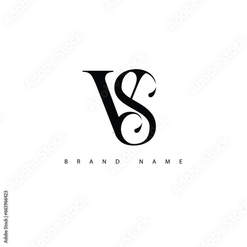 Logo monogram initial letter VS luxury
