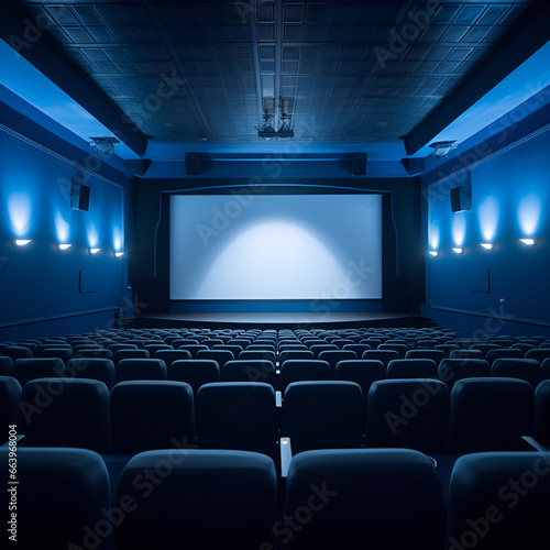 blank screen mockup in cinema 