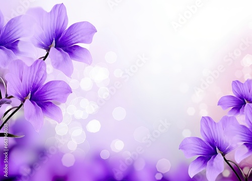  Abstract spring background with purple flowers.